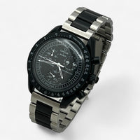 Bracelet Moonswatch Mission to the Moonphase - New Moon Autres : Cuir Nato Acier Toile Acier inoxydable : Argent Noir