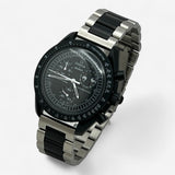 Bracelet Moonswatch Mission to the Moonphase - New Moon Autres : Cuir Nato Acier Toile Acier inoxydable : Argent Noir