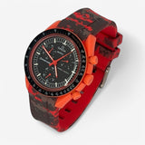 Bracelet MoonSwatch en Caoutchouc Militaire Lava: Rouge