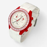 Bracelet Moonswatch Mission to Mars Caoutchouc Design : Blanc