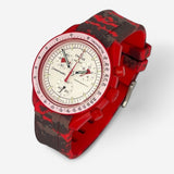 Bracelet MoonSwatch en Caoutchouc Militaire Mars: Rouge