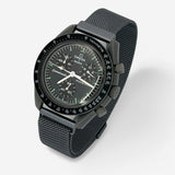 Bracelet Moonswatch Mission to Mercury Autre : Cuir Nato Acier Toile Acier Design : Argent Foncé