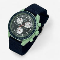 Bracelet Omega x Swatch Moonswatch en Toile Earth: Bleu Marine