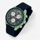 Bracelet Omega x Swatch Moonswatch en Toile Earth: Bleu Marine