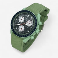 Bracelet MoonSwatch en Caoutchouc Texturé Premium Uni Vert Clair