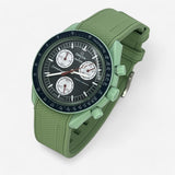 Bracelet MoonSwatch en Caoutchouc Texturé Premium Uni Vert Clair
