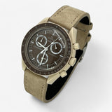 Bracelet MoonSwatch en Cuir Véritable Clair Desert: Beige