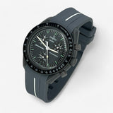 Bracelet MoonSwatch en Caoutchouc (une bande) Mercury: Gris Blanc