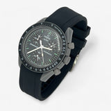Bracelet Moonswatch Mission to Mercury Caoutchouc Premium uni : Noir
