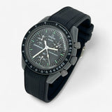 Bracelet Moonswatch Mission to Mercury Caoutchouc Premium : Noir + Boucle Noire