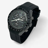 Bracelet MoonSwatch en Caoutchouc Premium Uni Mercury: Noir Noir