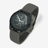 Bracelet Moonswatch Mission to Mercury Caoutchouc Nervuré : Gris