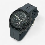 Bracelet MoonSwatch en Caoutchouc (une bande) Mercury: Gris Noir