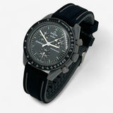 Bracelet MoonSwatch en Caoutchouc (2 bandes) Mercury: Noir Gris