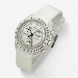 Bracelet MoonSwatch en Caoutchouc Premium Uni Snoopy: Blanc