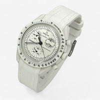 Bracelet Moonswatch Mission to the Moonphase - Full Moon - Snoopy Caoutchouc Premium : Blanc