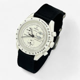 Bracelet Moonswatch Mission to the Moonphase - Full Moon - Snoopy Nato Uni : Noir