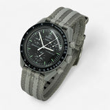 Bracelet Moonswatch Mission to the Moon Autre : Cuir Nato Acier Toile Nato Lisse : Gris Gris Clair