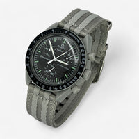 Bracelet MoonSwatch Nato Lisse Moon: Argent Gris