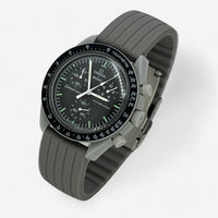 Bracelet MoonSwatch en Caoutchouc Nervuré Moon: Gris