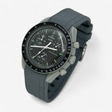 Bracelet Moonswatch Mission to the Moon Caoutchouc Premium : Gris