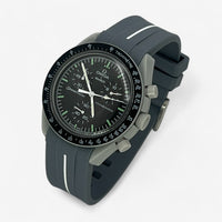 Bracelet MoonSwatch en Caoutchouc (une bande) Moon: Gris Blanc