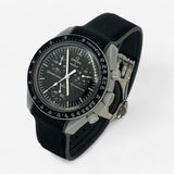 Bracelet MoonSwatch Premium en Caoutchouc à Clips Moon : Noir Gris