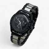 Bracelet Moonswatch Mission to the Moonphase - New Moon Autres : Cuir Nato Acier Toile Acier inoxydable : Noir Argent