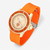 Bracelet Blancpain x Swatch en Caoutchouc à Clips Orange Argent