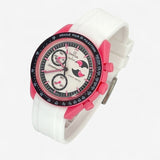 Bracelet Omega x Swatch MoonSwatch Mission to The Pink Moonphase Caoutchouc Premium uni: Blanc