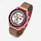 Bracelet Omega x Swatch MoonSwatch Mission to The Pink Moonphase Cuir Nato Toile Acier Acier design: Rose