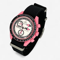 Bracelet MoonSwatch Nato Uni Pink Moonphase: Noir