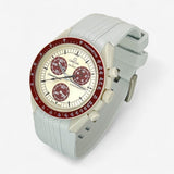 Bracelet MoonSwatch en Caoutchouc Premium Design Pluton: Gris Clair