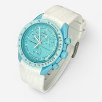 Bracelet MoonSwatch en Caoutchouc Premium Design Uranus : Blanc