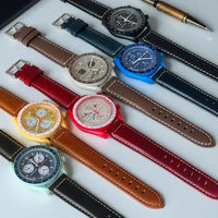 Bracelets de luxe en cuir pour Omega x Swatch
