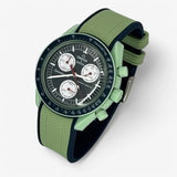 Bracelet MoonSwatch en Caoutchouc Premium 2 Couleurs Earth: Vert Bleu Marine