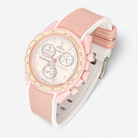 Bracelet MoonSwatch en Caoutchouc Premium 2 Couleurs Venus: Rose Blanc