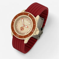 Bracelet Fifty Fathoms Arctic Ocean Caoutchouc Nervuré: Bordeaux