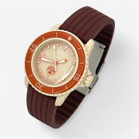 Bracelet Fifty Fathoms Arctic Ocean Caoutchouc Nervuré: Marron