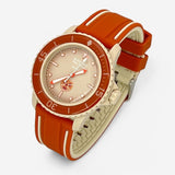 Bracelet Fifty Fathoms Arctic Ocean Caoutchouc 2 Bandes: Orange Beige