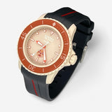 Bracelet Fifty Fathoms Arctic Ocean Caoutchouc 1 Bande: Noir Rouge