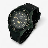 Bracelet Fifty Fathoms Green Abyss Caoutchouc Premium modèle 1: Noir Blanc