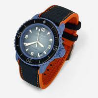 Bracelet Blancpain x Swatch Mixte Caoutchouc/Nylon Atlantic: Bleu Marine Orange