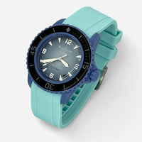 Bracelet Blancpain x Swatch en Caoutchouc Uni Atlantic: Bleu Cyan