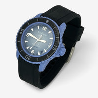 Bracelet Blancpain x Swatch en Caoutchouc Uni Atlantic: Noir