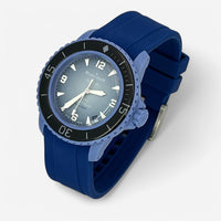 Bracelet Blancpain x Swatch en Caoutchouc Uni Bleu Electrique