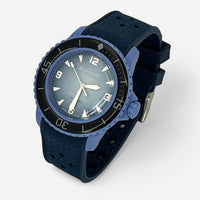 Bracelet Blancpain x Swatch en Caoutchouc à Carreaux Bleu Marine