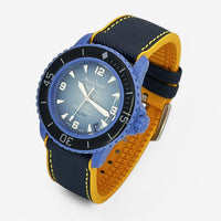 Bracelet Blancpain x Swatch Mixte Caoutchouc/Nylon Bleu Marine Jaune