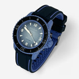 Bracelet Blancpain x Swatch en Caoutchouc 2 bandes Bleu Foncé Bleu
