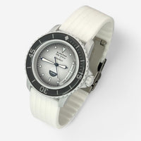Bracelet Blancpain x Swatch Nervuré Antarctic: Blanc